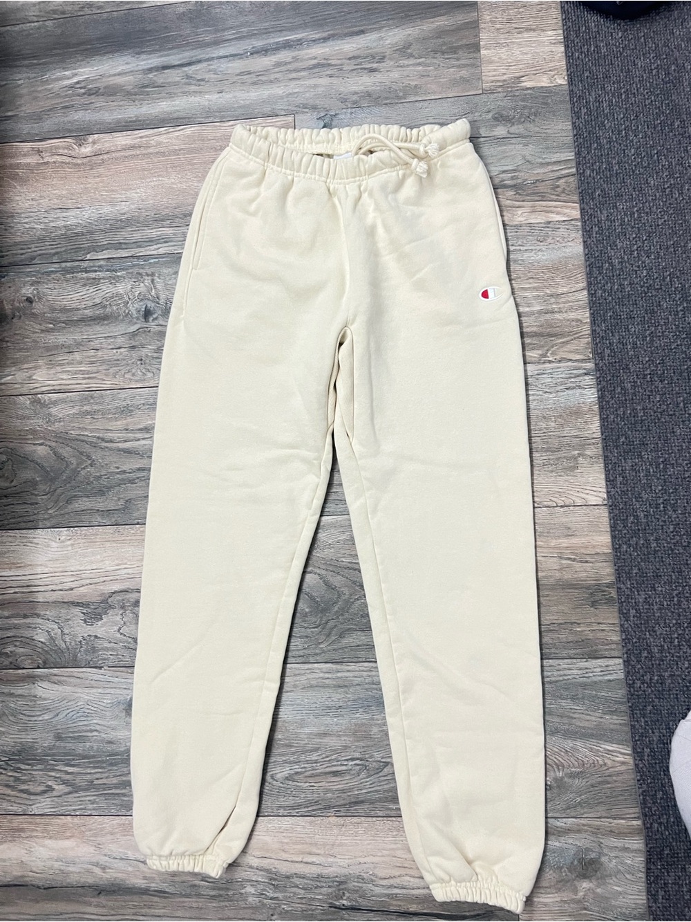 Champion Cream Fleece Joggers with Elastic Waist